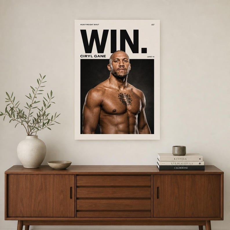 Ciryl Gane Poster | UFC Heavyweight Bout MMA Magazine Wall Art Print | Fight Night Decor image 2