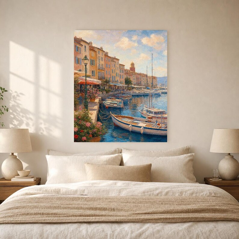 Saint-Tropez-Reiseposter | Kunstdruck der französischen Riviera | Wandbild mit Küstenmotiven aus Frankreich | Gedruckt & Versand Bild 6