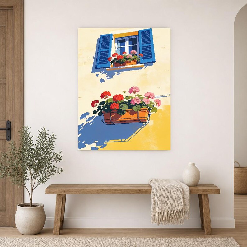 Mediterraner Fenster-Küchendruck | Dolce Vita Italienischer Wandkunstdruck | Esszimmer-Sommerdekoration Bild 16