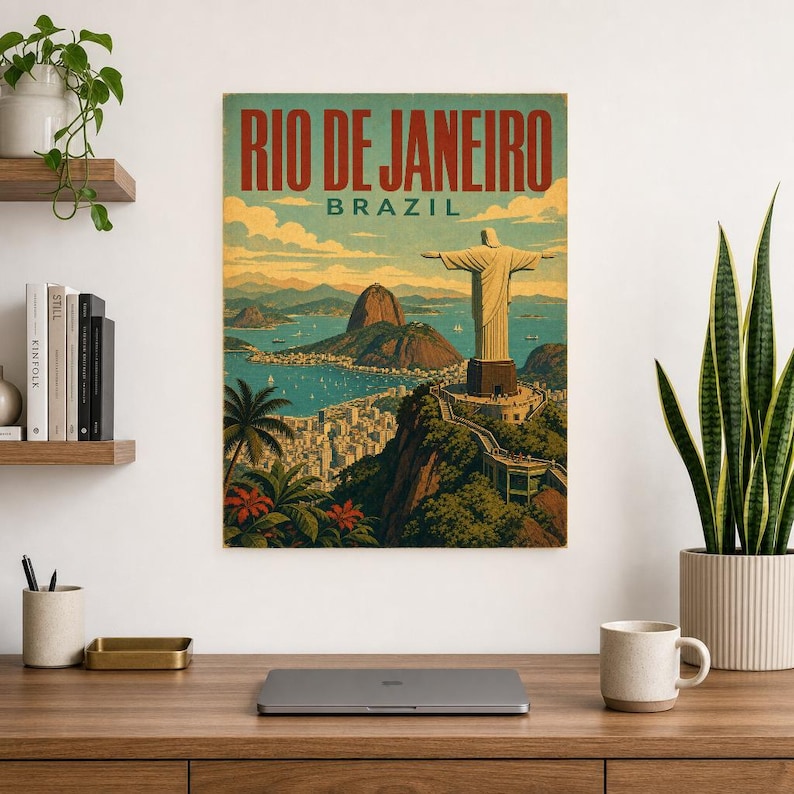 Rio de Janeiro Travel Poster | Vintage Rio Print | Brazilian Wall Art | Printed & Shipped image 8