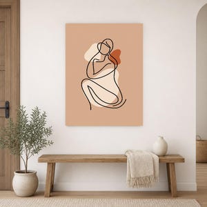 One Line Female Body Wall Art Print | Minimalist Line Drawing Poster | Abstract Boho Bedroom Print image 9