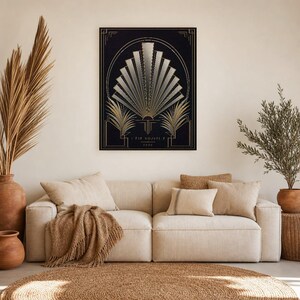 Neo Art Deco Wall Art Print | Plum and Chrome Geometric Arch Poster | Modern Art Deco Revival | Luxury Living Room Decor image 7