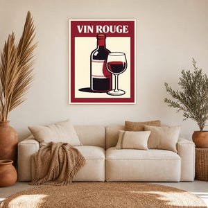 Red Wine Kitchen Wall Art Print | Retro Bistro Bar Poster | French Maximalist Bar Cart Print | Dining Room Decor image 11