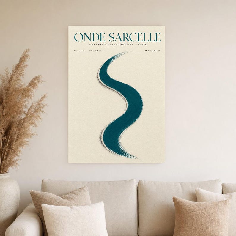 Türkiswelle | Abstrakte Wandkunst | Modernes Galerieposter | Minimalistischer Druck | Gedruckt & Versand Bild 4