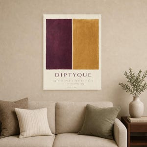 Díptico | Arte abstracto para pared | Póster de galería moderna | Impresión minimalista | Impreso y enviado imagen 9
