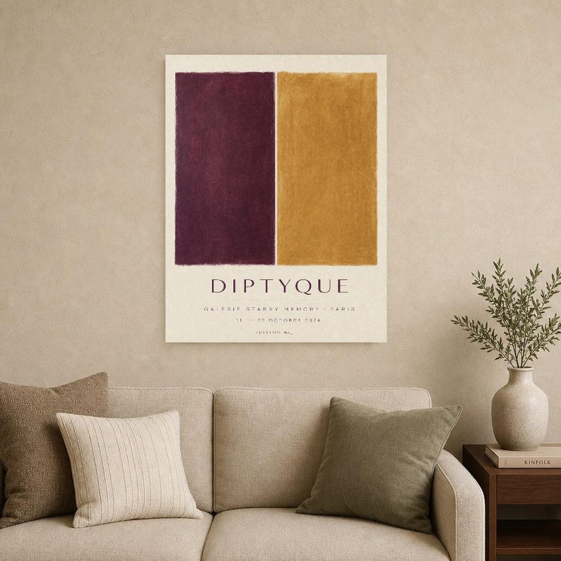 Díptico | Arte abstracto para pared | Póster de galería moderna | Impresión minimalista | Impreso y enviado imagen 9
