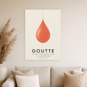 Drop | Abstract Wall Art | Modern Gallery Poster | Minimalist Print | Printed & Shipped image 4