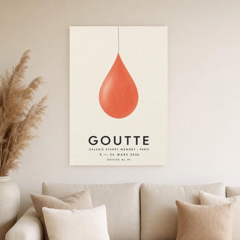 Drop | Abstract Wall Art | Modern Gallery Poster | Minimalist Print | Printed & Shipped image 4