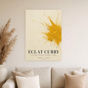Eclat Curry | Abstract Yellow Wall Art | Modern Gallery Poster | Minimalist Print | Printed & Shipped image 4