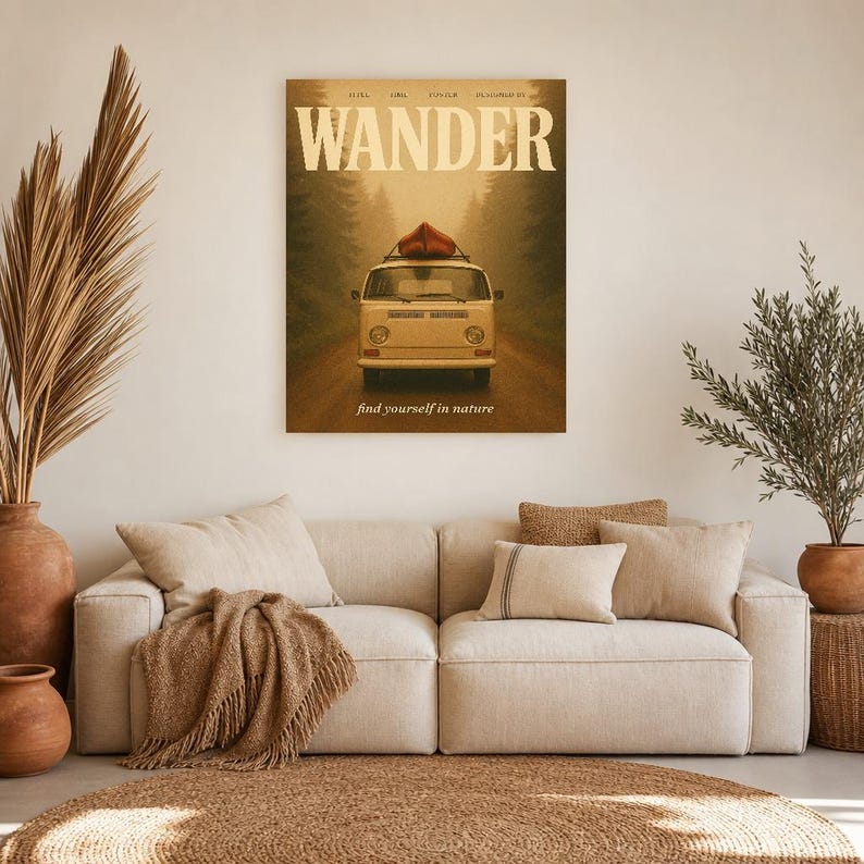 Poster retrò vagare | Stampa artistica da parete vintage anni '70 | Stampa di riviste estetiche | Regalo di arredamento retrò di metà secolo immagine 11