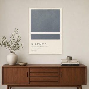 Cisza | Abstrakcyjna sztuka ścienna | Nowoczesny plakat galeryjny | Minimalistyczny wydruk | Wydruk i wysyłka zdjęcie 2