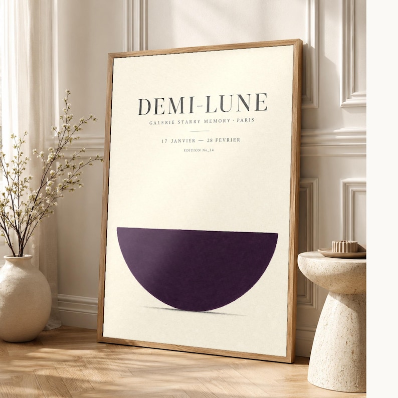 Half Moon | Abstract Wall Art | Modern Gallery Poster | Minimalist Print | Printed & Shipped image 1