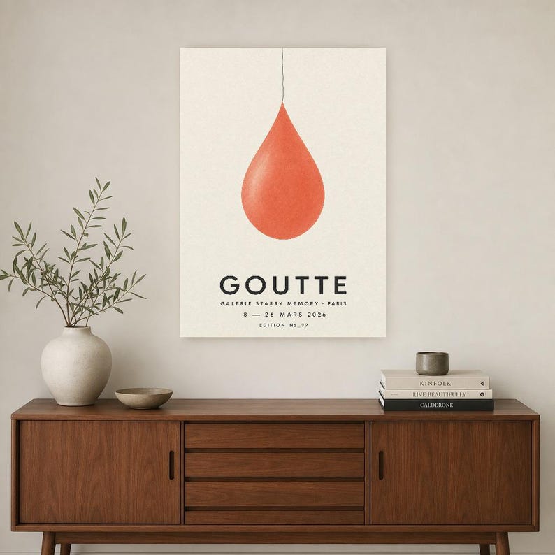 Drop | Abstract Wall Art | Modern Gallery Poster | Minimalist Print | Printed & Shipped image 2