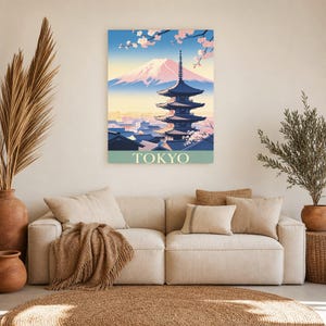 Tokyo Vintage Travel Poster | Retro Japan City Art Print | Housewarming Gift Wall Decor image 11