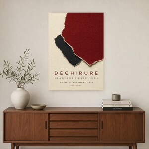Träne | Abstrakte Wandkunst | Modernes Galerieposter | Minimalistischer Druck in Purpur und Schwarz | Gedruckt & Versand Bild 2
