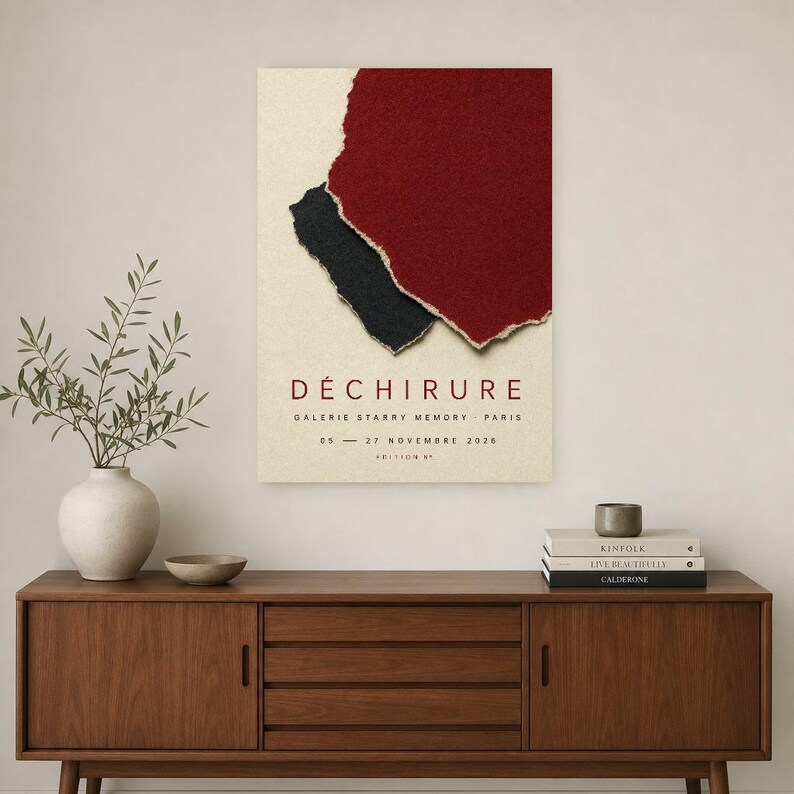 Träne | Abstrakte Wandkunst | Modernes Galerieposter | Minimalistischer Druck in Purpur und Schwarz | Gedruckt & Versand Bild 2