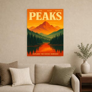 Peaks Retro Poster | Vintage 70s Wall Art Print | Aesthetic Magazine Print | Mid Century Retro Decor Gift image 15