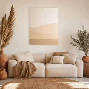 Cream Ecru Minimalist Abstract Wall Art | Soft Dune Texture Poster | Above Sofa Neutral Print image 7