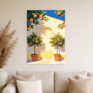 Mediterranean Orange Tree Kitchen Print | Dolce Vita Italian Wall Art Print | Dining Room Summer Decor image 5