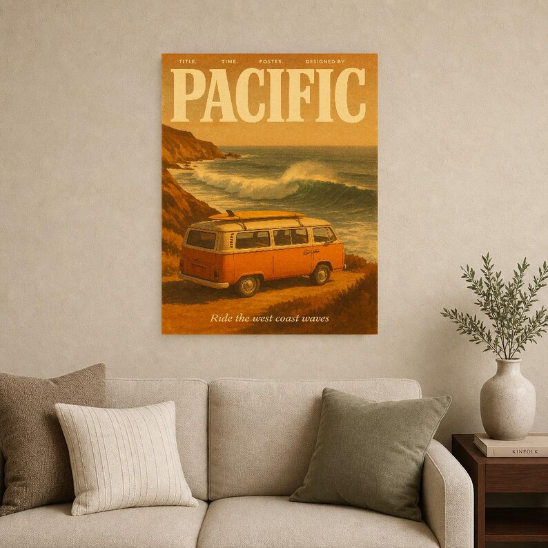 Pacific Retro Poster | Vintage 70s Wall Art Print | Aesthetic Magazine Print | Mid Century Retro Decor Gift image 12