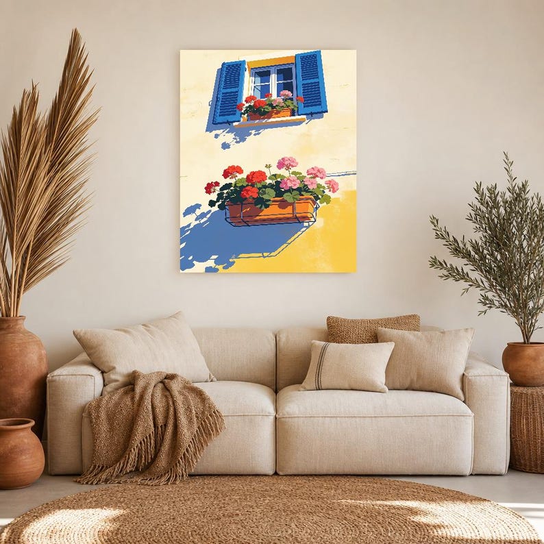 Mediterraner Fenster-Küchendruck | Dolce Vita Italienischer Wandkunstdruck | Esszimmer-Sommerdekoration Bild 11