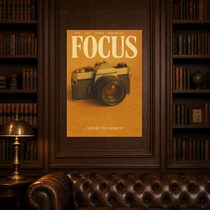 Focus Retro Poster | Vintage 70s Wall Art Print | Aesthetic Magazine Print | Mid Century Retro Decor Gift image 7