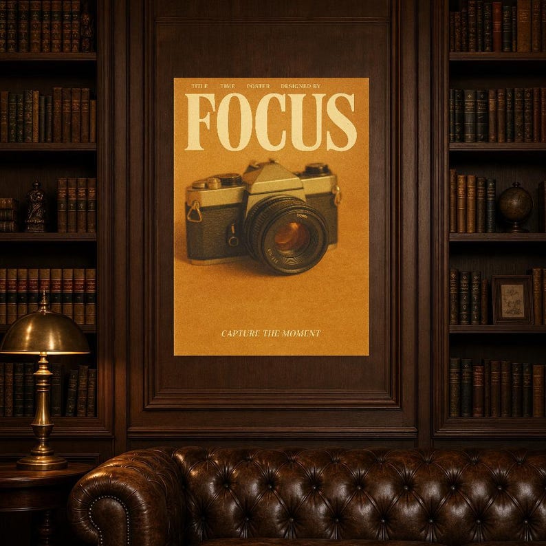 Focus Retro Poster | Vintage 70s Wall Art Print | Aesthetic Magazine Print | Mid Century Retro Decor Gift image 7