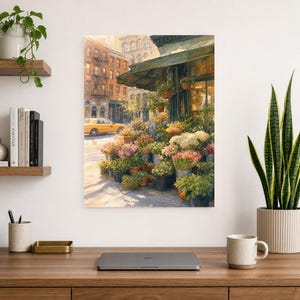 Póster del Mercado de Flores de Nueva York | Pintura suave para pared de Nueva York | Lámina floral de viaje | Impreso y enviado imagen 8