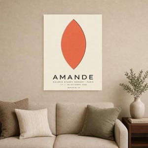 Almendra | Arte abstracto para pared | Póster de galería moderno | Impresión minimalista | Impreso y enviado imagen 9