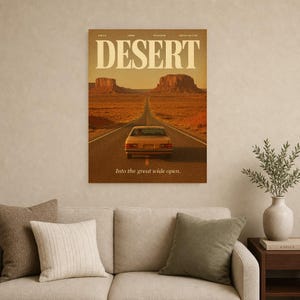 Desert Retro Poster | Vintage 70s Wall Art Print | Aesthetic Magazine Print | Mid Century Retro Decor Gift image 12