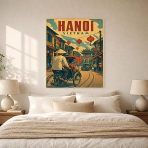 Hanoi Travel Poster | Vintage Old Quarter Print | Vietnam Wall Art | Printed & Shipped image 6