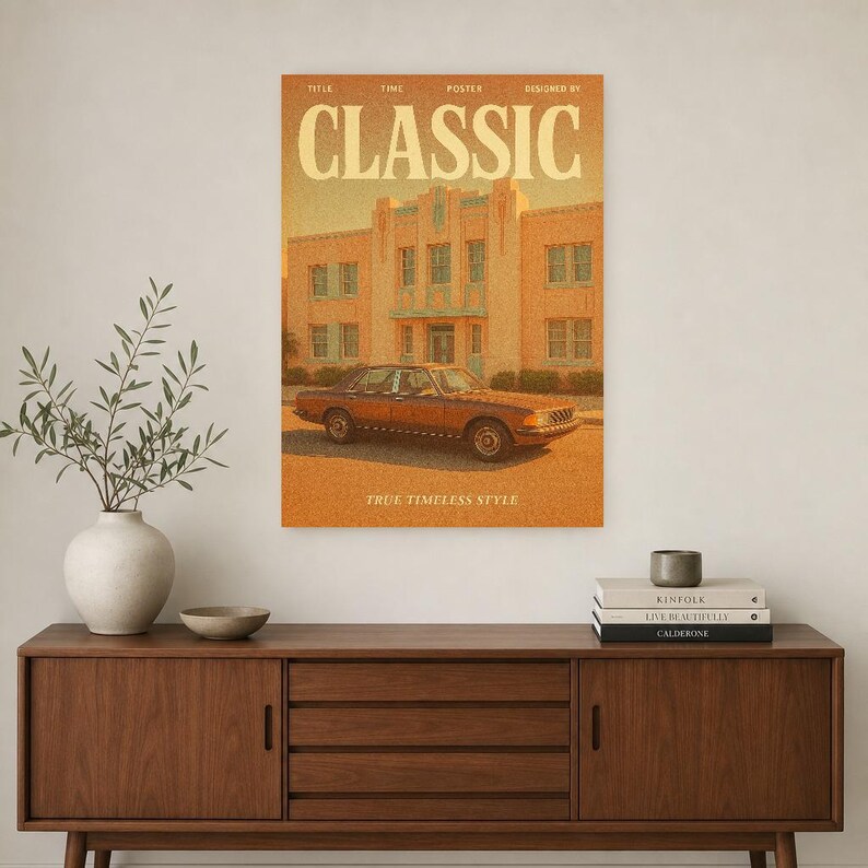 Póster retro clásico | Impresión de arte de pared vintage de los años 70 | Impresión de revista estética ? Regalo de decoración retro de med imagen 3