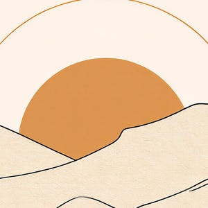 Terracotta Japandi Sun and Moon Wall Art | Minimalist Line Art Poster | Boho Bedroom Print Set of 2 image 3