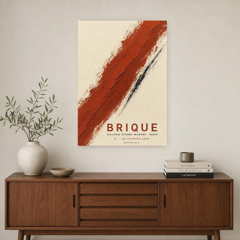 Brick | Abstract Wall Art | Modern Gallery Poster | Minimalist Print | Printed & Shipped image 2