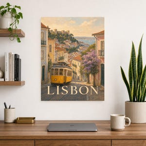 Lisbon Travel Poster | Soft Painting Portugal Wall Art | Named City Art Print | Printed & Shipped image 8