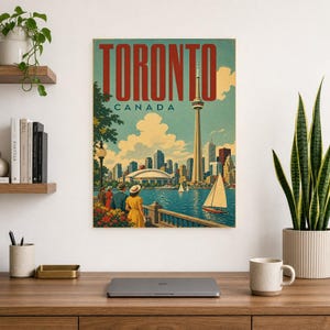 Toronto-Reiseposter | Vintage-Druck des CN Tower | Wandbild für Kanada | Gedruckt & Versand Bild 8