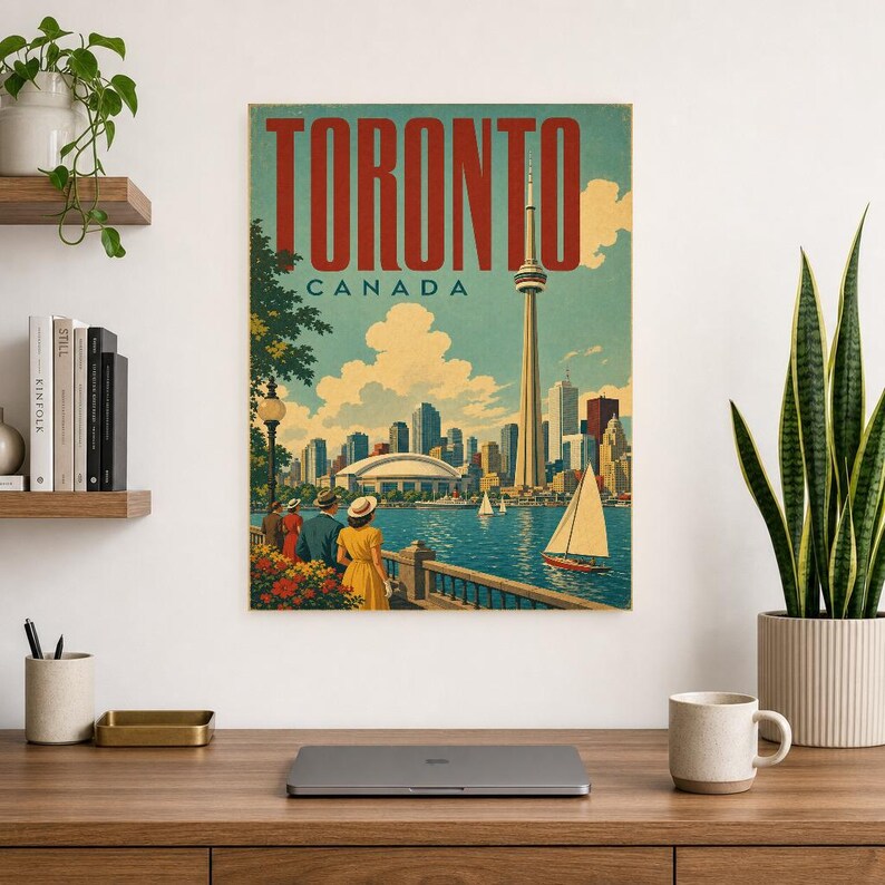 Toronto-Reiseposter | Vintage-Druck des CN Tower | Wandbild für Kanada | Gedruckt & Versand Bild 8