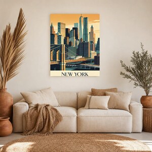 New York Vintage Reiseposter | Retro-USA-Stadt-Kunstdruck | Wanddekoration als Geschenk zur Wohnungserwärmung Bild 11