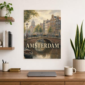Amsterdam-Reiseposter | Wandbild mit sanfter Malerei (Niederlande) | Stadtmotiv | Gedruckt & Versand Bild 8