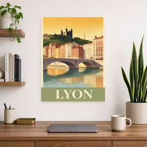 Lyon Vintage Travel Poster | Retro France City Art Print | Housewarming Gift Wall Decor image 13