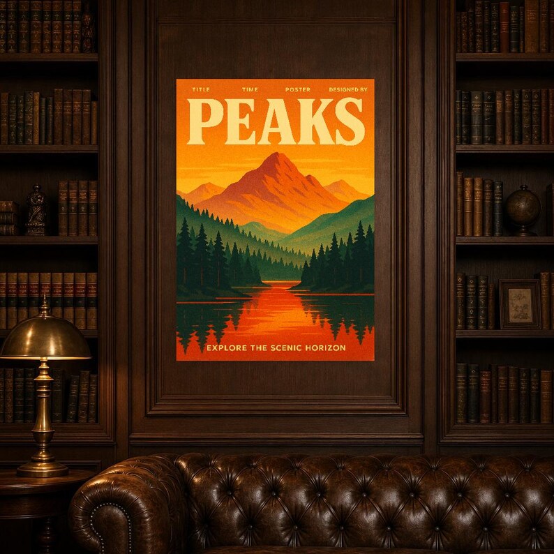 Peaks Retro Poster | Vintage 70s Wall Art Print | Aesthetic Magazine Print | Mid Century Retro Decor Gift image 7