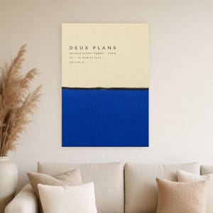 Two Plans | Abstract Wall Art | Modern Gallery Poster | Cobalt and Black Minimalist Print | Printed & Shipped image 4