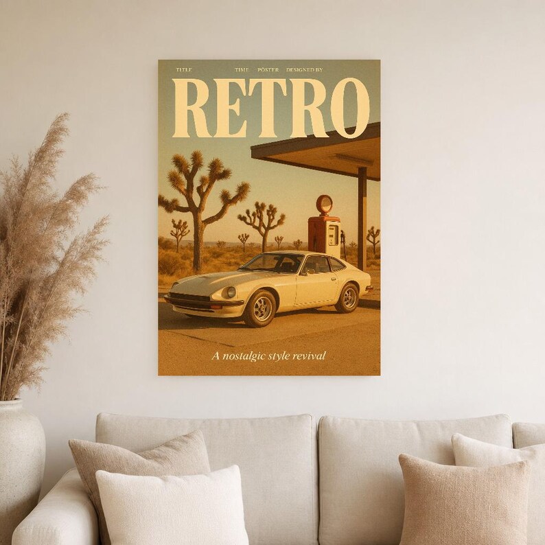 Retro Plakat Retro | Druk ścienny w stylu vintage z lat 70. | Druk magazynu estetycznego | Prezent w stylu retro z połowy wieku zdjęcie 5