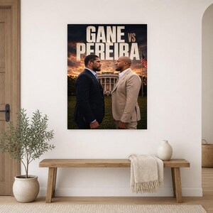 Póster Gane vs Pereira | Noche de pelea en la Casa Blanca de UFC 2026 | Impresión de arte de pared cara a cara de MMA ? Decoración de lucha imagen 10
