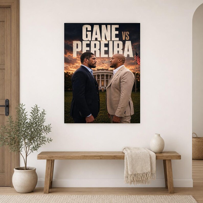 Póster Gane vs Pereira | Noche de pelea en la Casa Blanca de UFC 2026 | Impresión de arte de pared cara a cara de MMA ? Decoración de lucha imagen 10