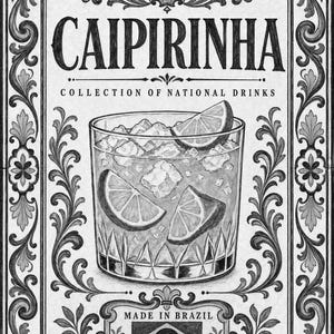 Caipirinha Cocktail Tile Wall Art Print | Brazil National Drink Poster | Azulejo Bar Cart Print | Maiolica Kitchen Decor image 10
