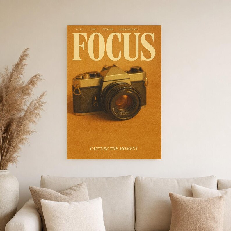 Focus Retro Poster | Vintage 70s Wall Art Print | Aesthetic Magazine Print | Mid Century Retro Decor Gift image 2