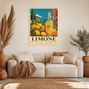 Italian Lemons Wall Art Print | Limoncello Kitchen Print | Amalfi Lemon Poster | Vintage Dolce Vita Decor | Mediterranean Citrus Art image 7