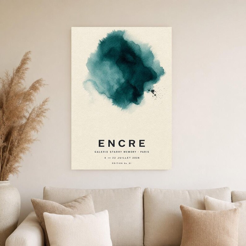 Ink | Abstract Wall Art | Modern Gallery Poster | Minimalist Print | Printed & Shipped image 4