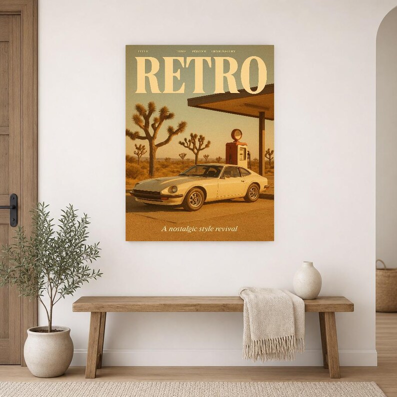 Retro Plakat Retro | Druk ścienny w stylu vintage z lat 70. | Druk magazynu estetycznego | Prezent w stylu retro z połowy wieku zdjęcie 14